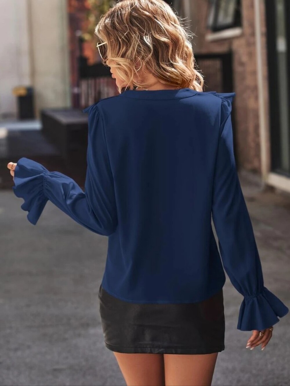 Romantic Ruffles Blouse - Blue - Picture 5 of 5